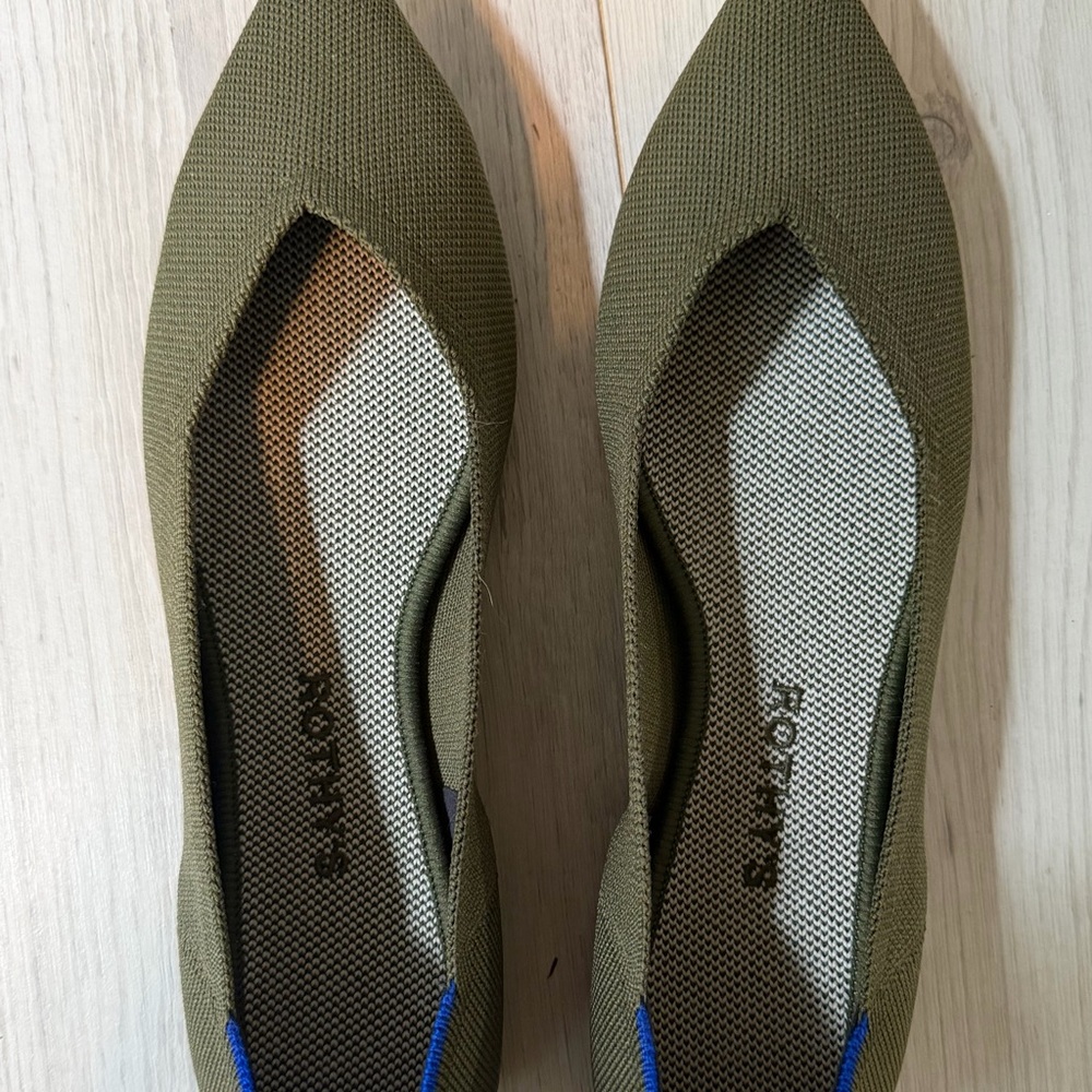Rothy's Olive Green Women's Flats Size 10.5 Like New!